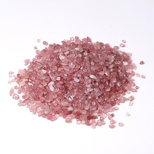 0.1kg Different Size Natural Strawberry Quartz Chips Crystal Chips for Decoration Best Crystal Wholesalers