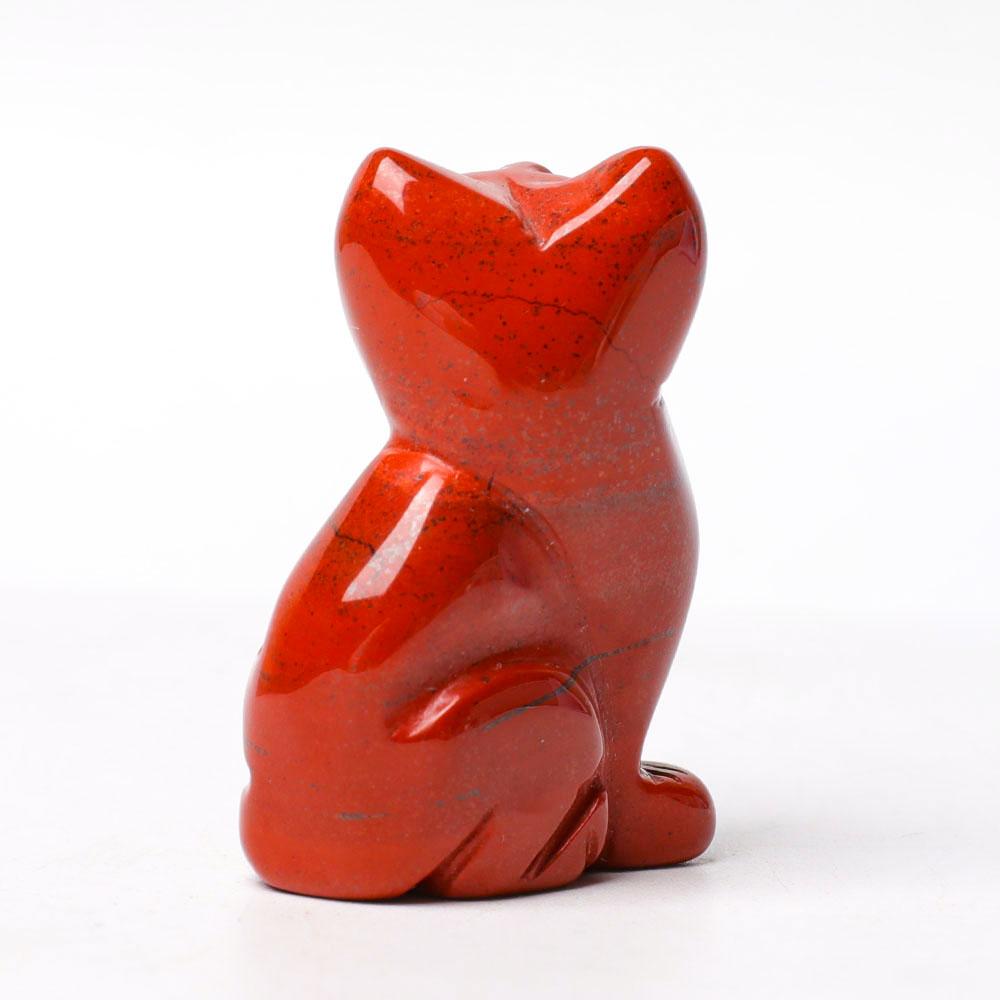 1.5" Red Jasper Cat Figurine Crystal Carvings Animal Bulk Best Crystal Wholesalers