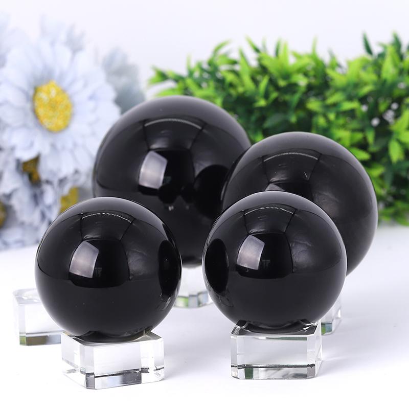 2.0"-4.0" Black Obsidian Sphere Best Crystal Wholesalers