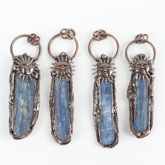 Natural Blue Kyanite Crystal Necklace Pendant For Woman Man Best Crystal Wholesalers