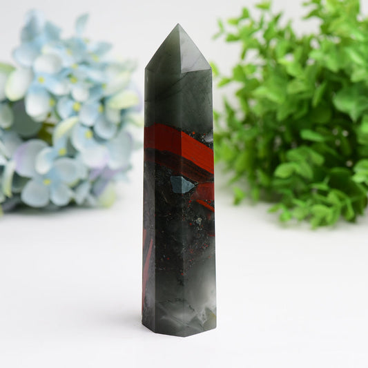 6.0"-8.0" Africa Blood Stone Crystal Tower Bulk Crystal wholesale suppliers