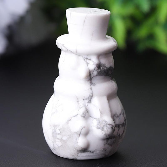 2.35" Howlite Snowman Crystal Carvings Best Crystal Wholesalers