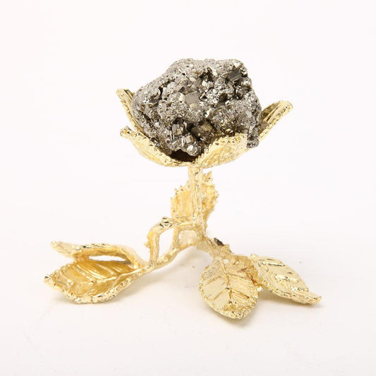 Pyrite with Metal Stand for Home Decor