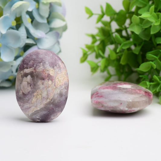 2.5" Pink Tourmaline Heart Shape & Palm Stone Bulk Crystal wholesale suppliers