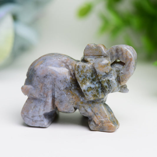 2.0" Mixed Crystal Elephant Animal Crystal Carving Bulk Best Crystal Wholesalers