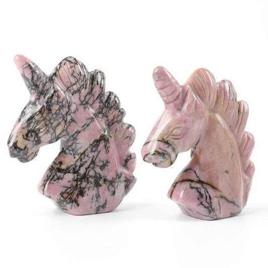 2" Rhodonite Crystal Carving Unicorn Best Crystal Wholesalers