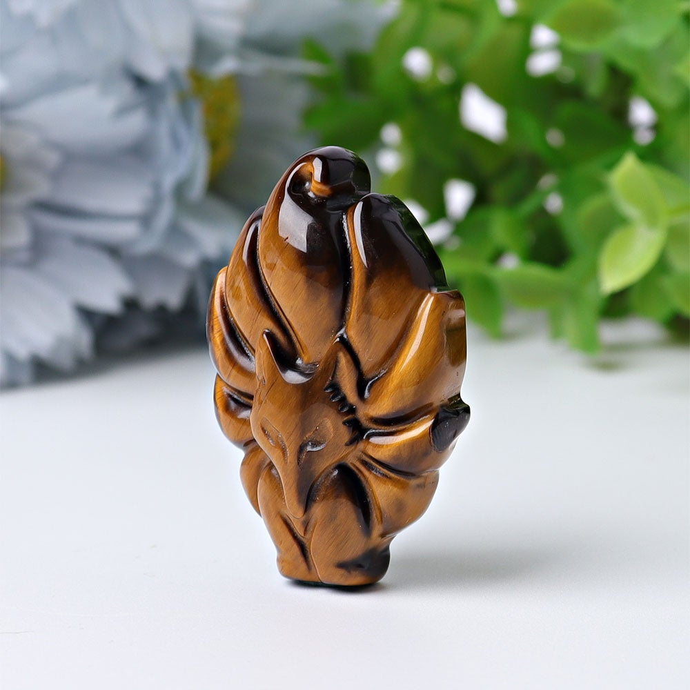 1.7" Nine-tail Fox Crystal Carvings Animal Bulk Best Crystal Wholesalers