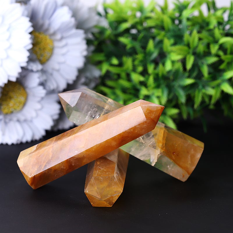 3.5" Set of 3 Golden Healer Towers Points Bulk Best Crystal Wholesalers