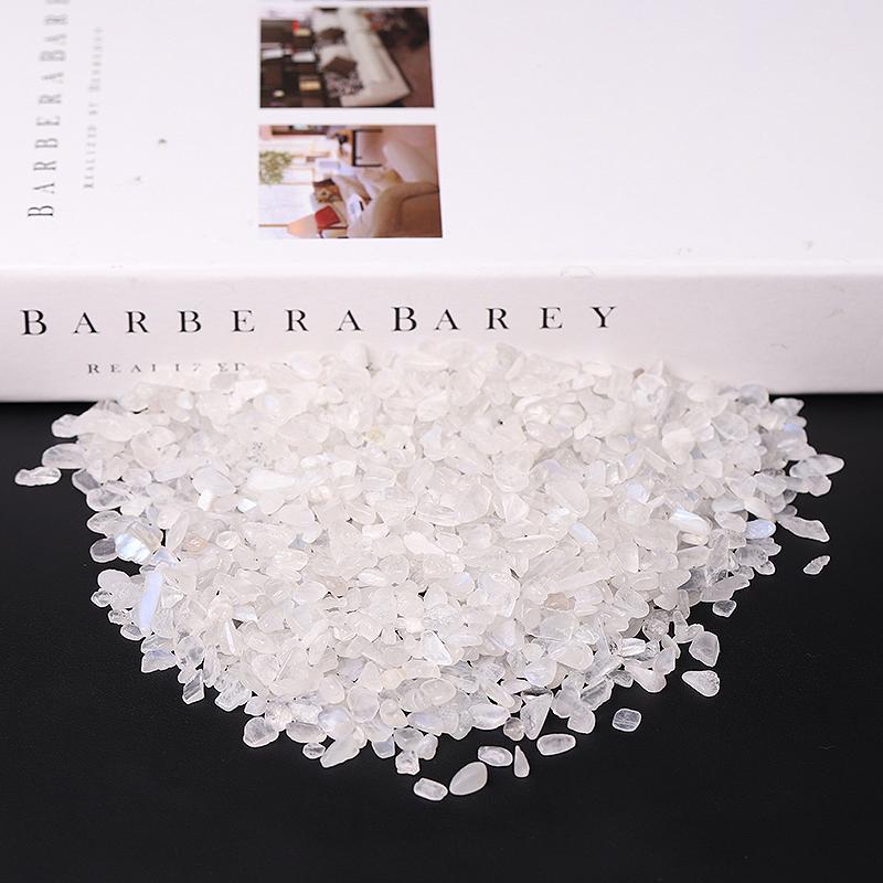 0.1kg High Quality White Moonstone Chips Crystal Chips for Decoration Best Crystal Wholesalers