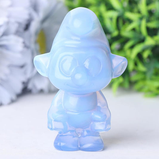 3.2" Blue Opalite Smurfs Crystal Carvings Cartoon Bulk Best Crystal Wholesalers