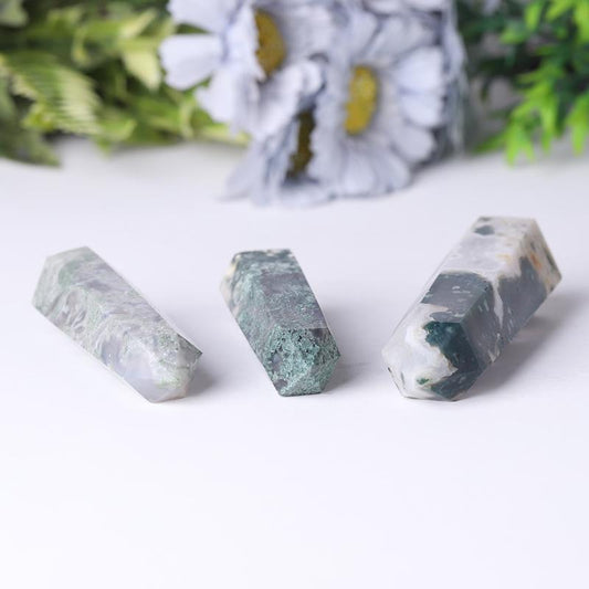 Wholesale Natural Moss Agate Towers Points Bulk Healing Stone  Best Crystal Wholesalers