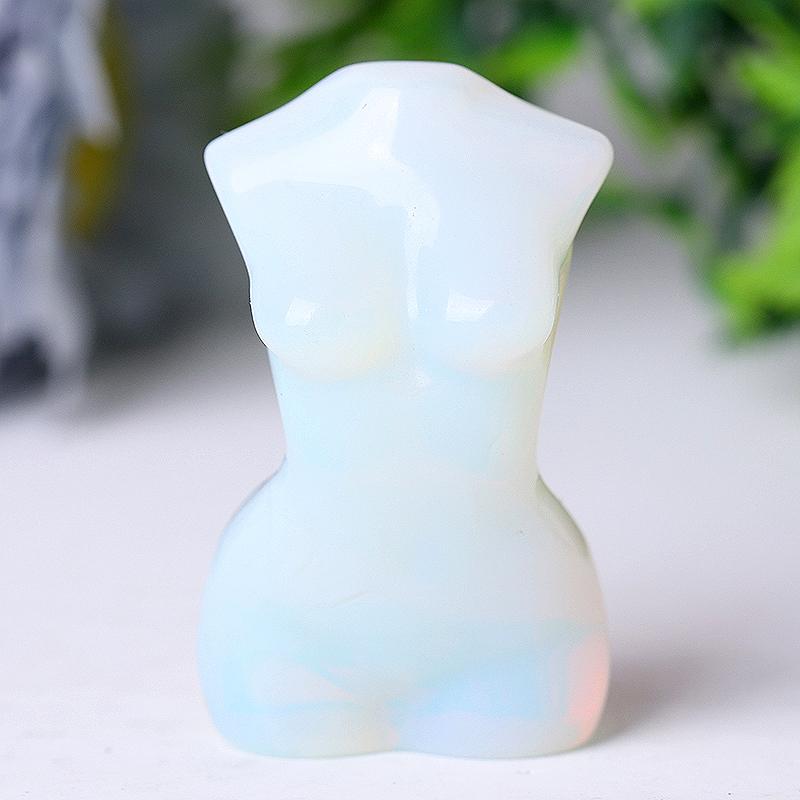 2“ Wholesale Crystal Tiny Model Figurine Crystal Torso Statue Carved Goddess
