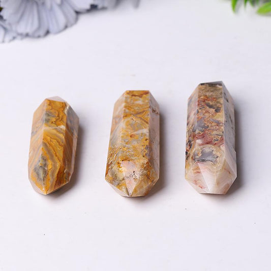 Natural Crazy Agate Double Terminated Point Healing Towers Points Bulk Best Crystal Wholesalers