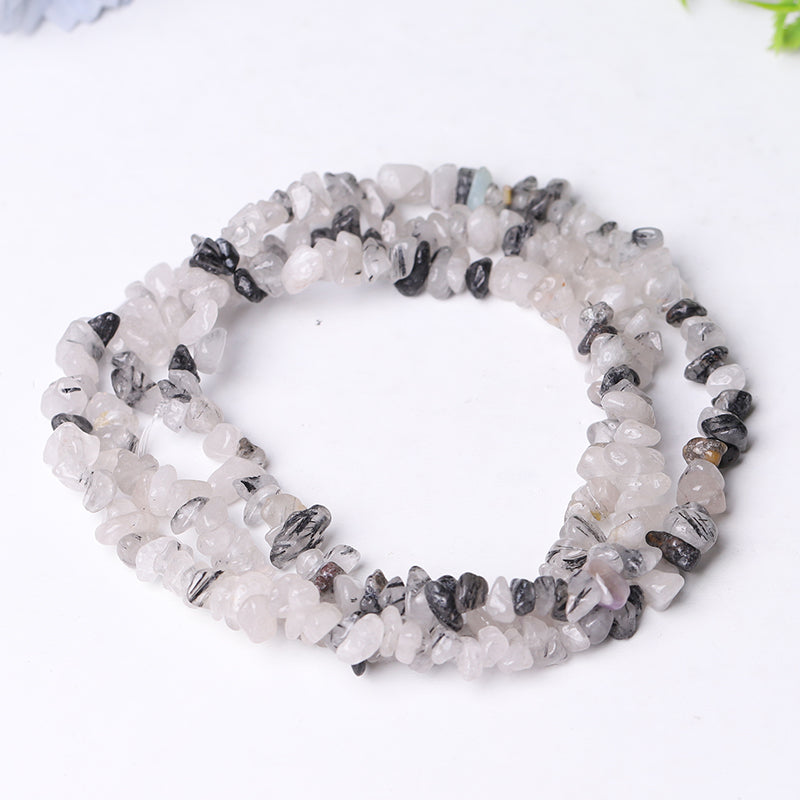 Drilled Crystal Chips with holes String for DIY bulk Bracelet Best Crystal Wholesalers Blue Sandstone Lapis Black Tourmaline In Quartz Ametrine