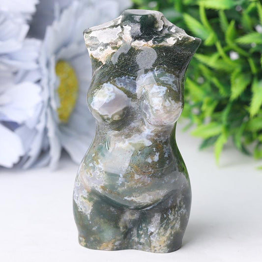 3" Moss Agate Model Carving Best Crystal Wholesalers