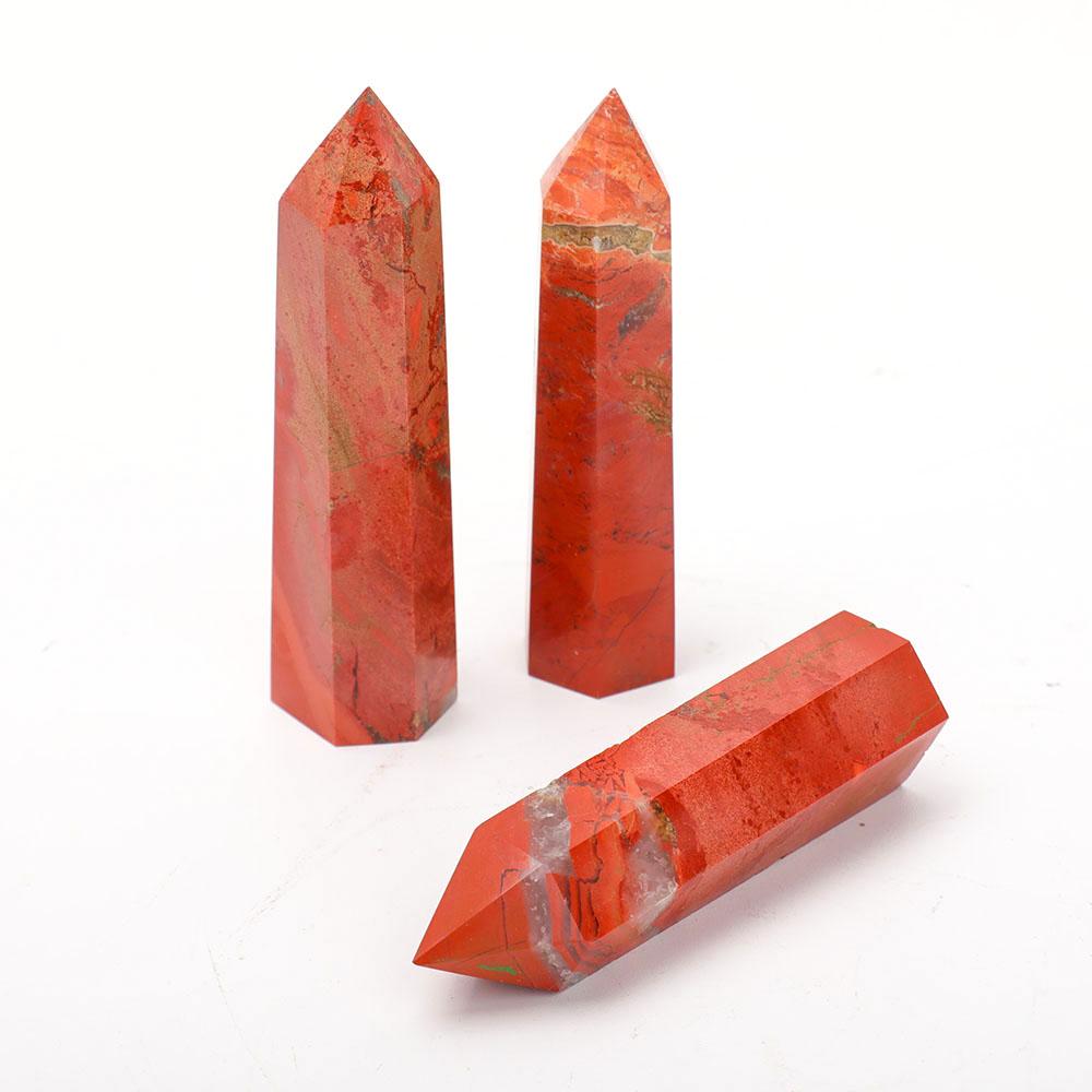 Set of 3 Red Jasper Towers Points Bulk Best Crystal Wholesalers