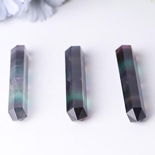 3.8" High Quality Rainbow Fluorite Double Terminated Towers Points Bulk for Healing Best Crystal Wholesalers