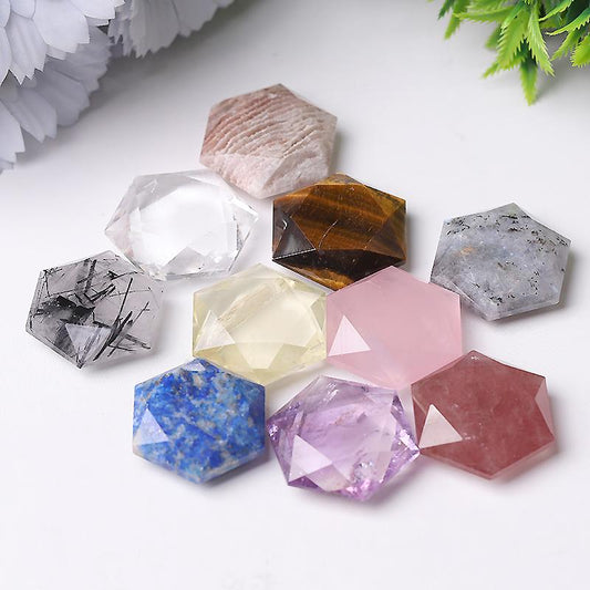 1" Crystal Hexagon Pocket Stone for Pendant for DIY Best Crystal Wholesalers