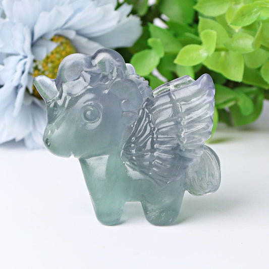 2" Fluorite Unicorn Crystal Carvings Animal Bulk Best Crystal Wholesalers