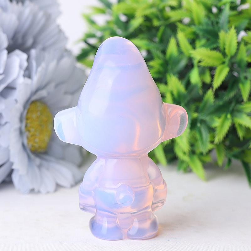 3.18" Pink Opalite Smurfs Crystal Carvings Cartoon Bulk Best Crystal Wholesalers