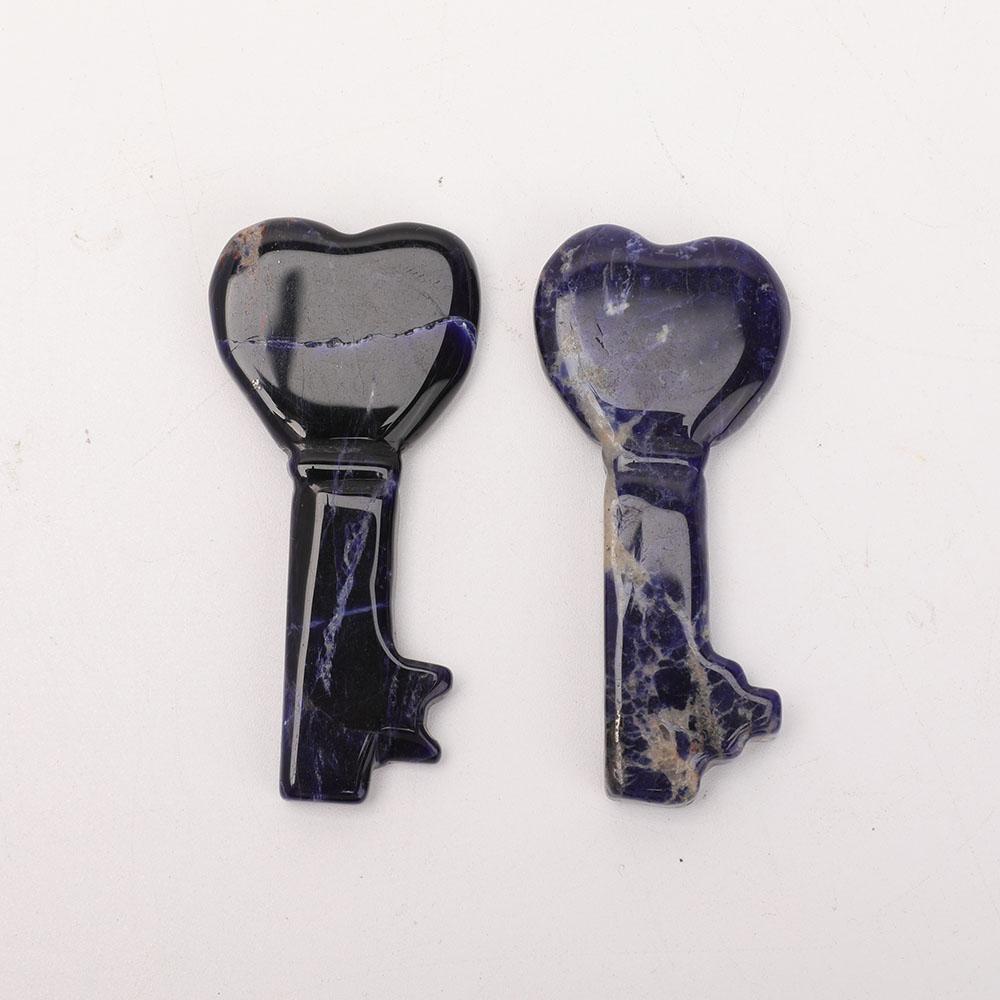 3" Sodalite Heart Key Carvings 1pc Model Bulk Best Crystal Wholesalers