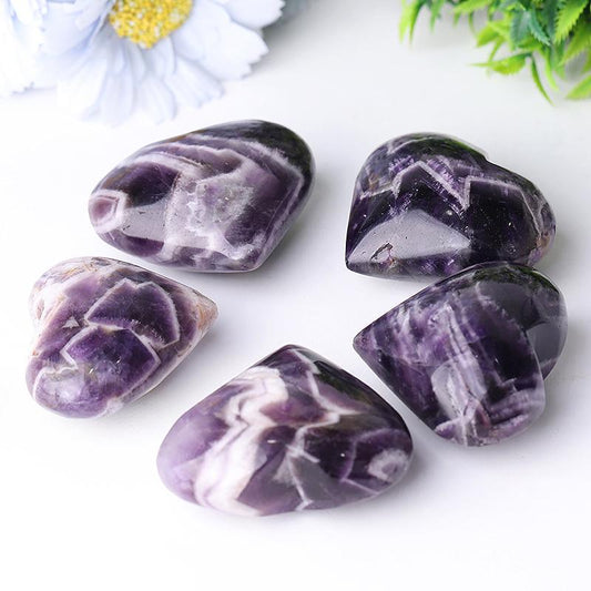 2.0-2.5"Dream Amethyst Heart Shape Crystal Carvings Best Crystal Wholesalers