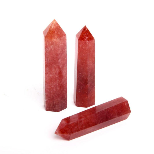 Set of 3 Strawberry Quartz Towers Points Bulk Best Crystal Wholesalers