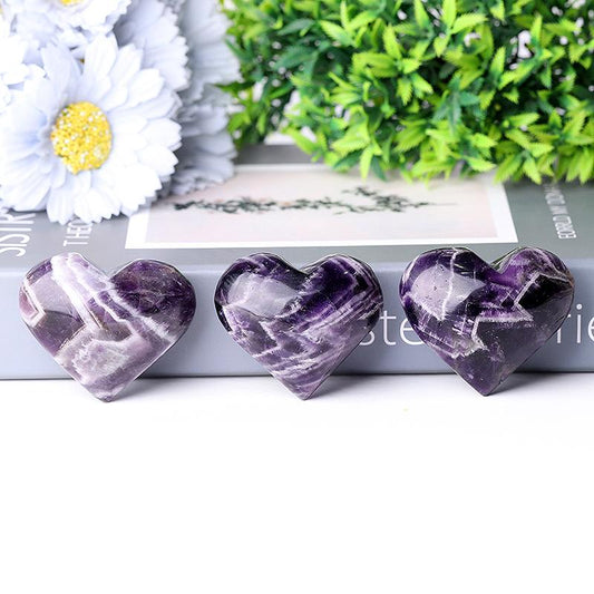 2.0-2.5"Dream Amethyst Heart Shape Crystal Carvings Best Crystal Wholesalers