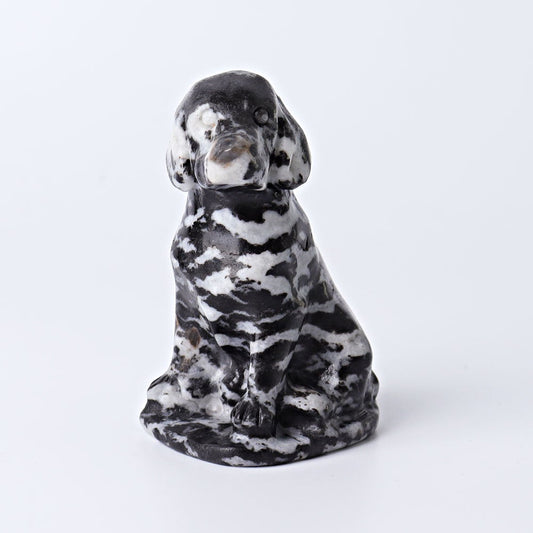 3" Zebra Jasper Dog Crystal Carvings Animal Bulk Best Crystal Wholesalers
