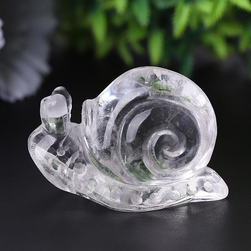 1.2-1.5" Clear Quartz Snail Crystal Carvings Animal Bulk Best Crystal Wholesalers