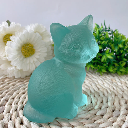 4.7" Glass Cat Crystal Carvings Animal Best Crystal Wholesalers