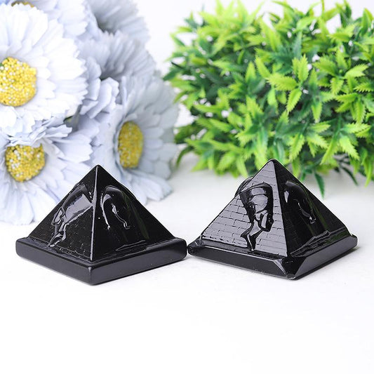 2.2" Pyramid with Pharaoh Crystal Carvings Best Crystal Wholesalers