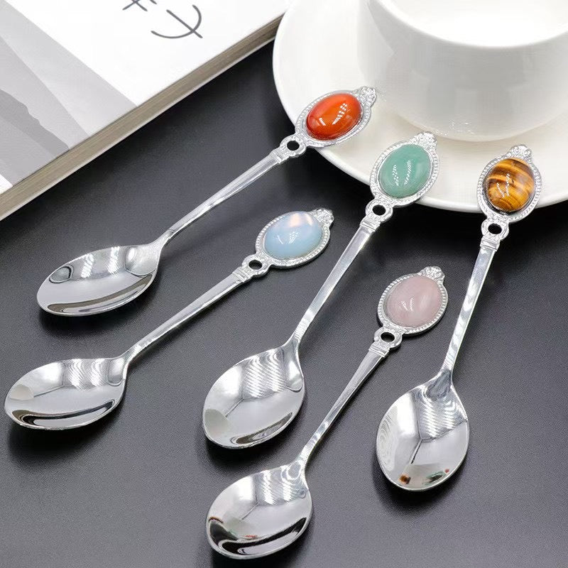 13cm Silver Crystal Fork Spoon Crystal Healing Bulk Wholesale
