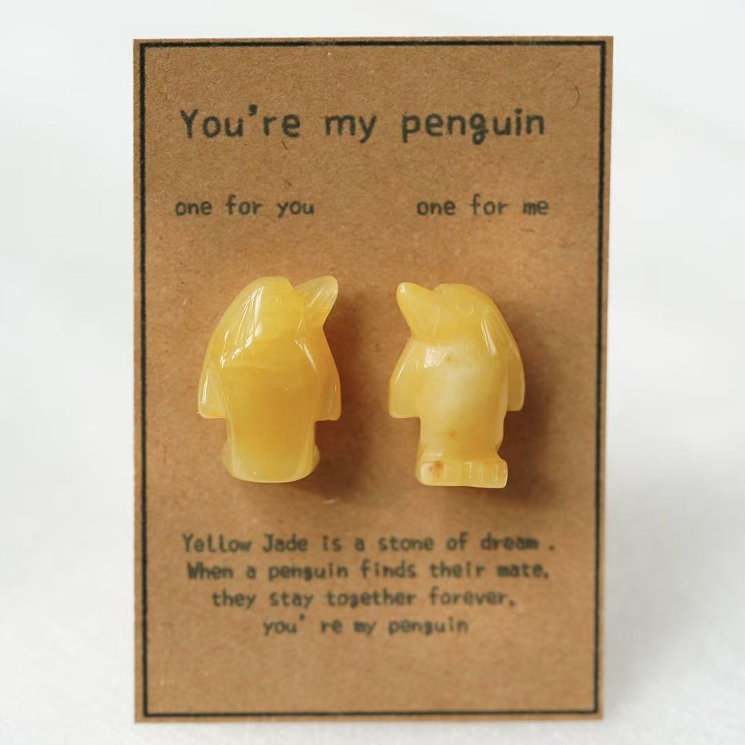 Crystal Sweet Valentine's Day Gift Penguin Carving Crystal Healing Bulk Wholesale