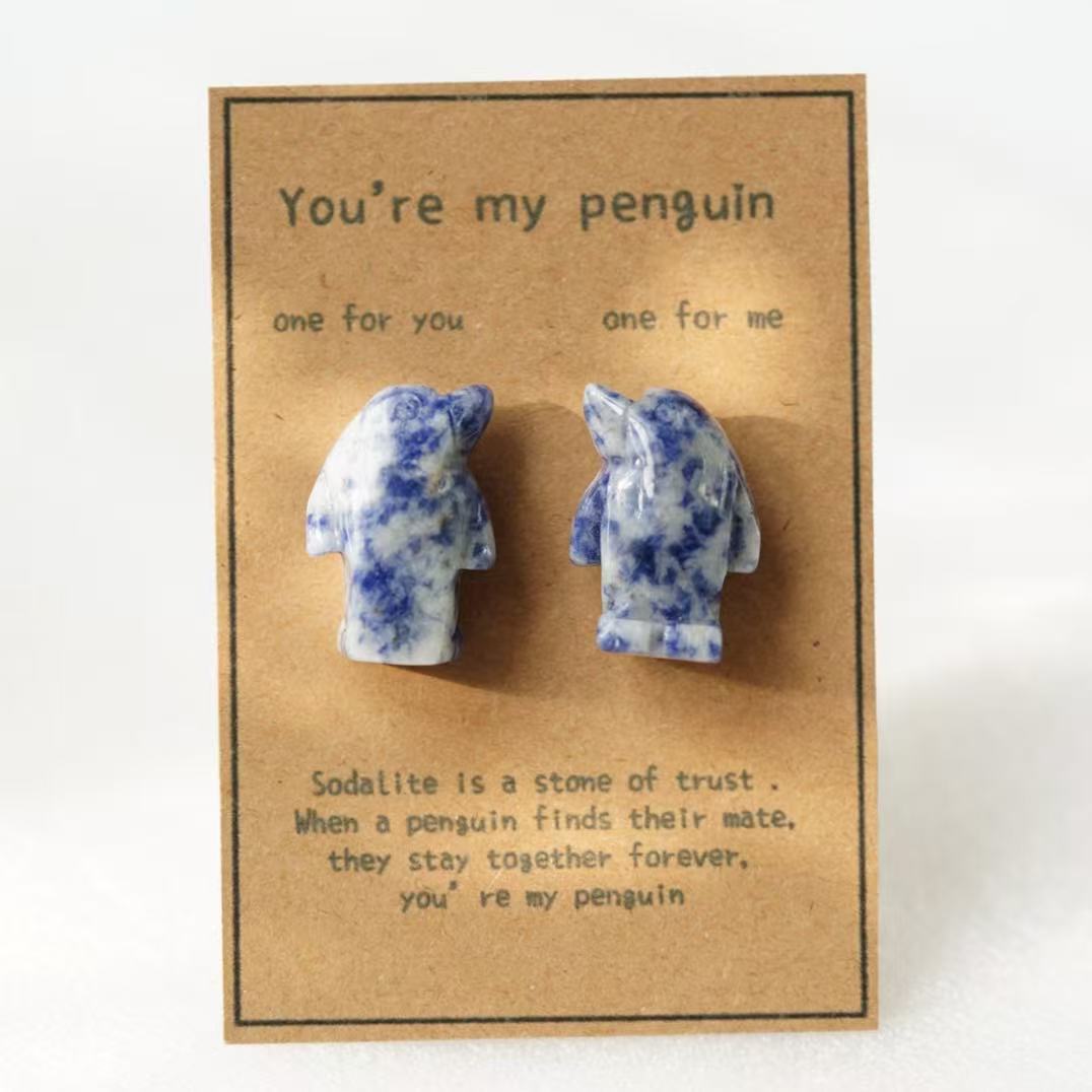 Crystal Sweet Valentine's Day Gift Penguin Carving Crystal Healing Bulk Wholesale