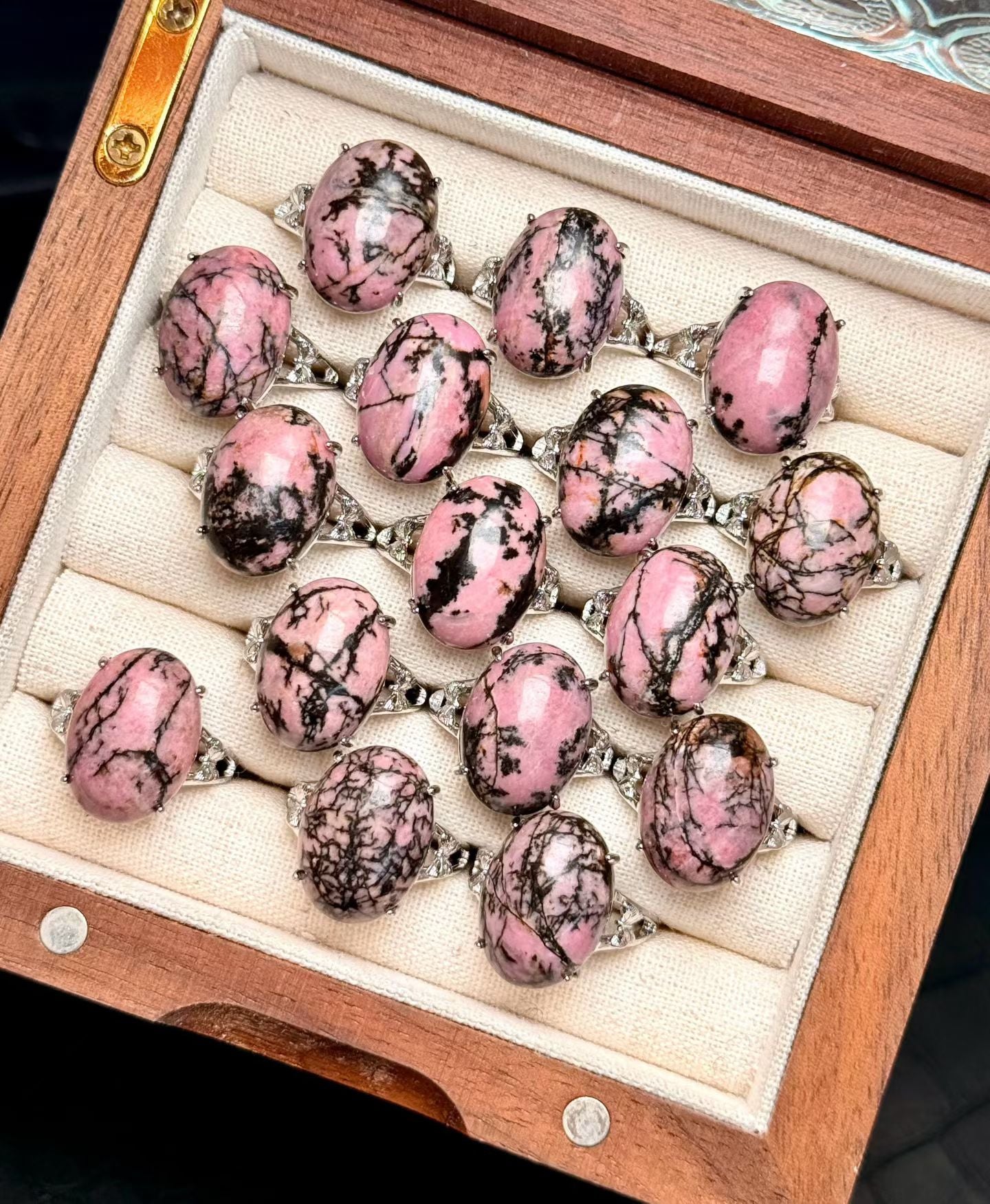 Adjustable Cooper Silver Plated Crystal Ring Crystal Healing Bulk Wholesale