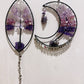 Wire Wrap Natural Gemstone Crystal Chips Moon Leaf Hanging Ornament Crystal Healing Bulk Wholesale