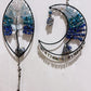 Wire Wrap Natural Gemstone Crystal Chips Moon Leaf Hanging Ornament Crystal Healing Bulk Wholesale