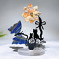Mixed Crystal Buttterfly & Spinning Flower with Metal Stand Resin Base Free Form Wholesale