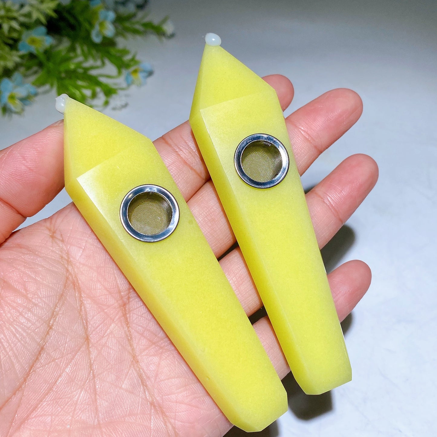 3.9"-4.2" Crystal Smoking Pipe Carving Crystal Healing Bulk Wholesale