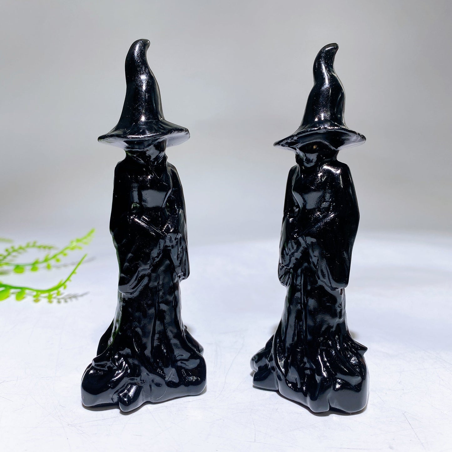 4.2" Black Obsidian Witch Carving for Halloween Crystal Healiing Bulk Wholesale