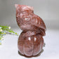 5.2" Fire Quartz Owl on Pumpkin Carving Crystal Healing Bulk Wholesale