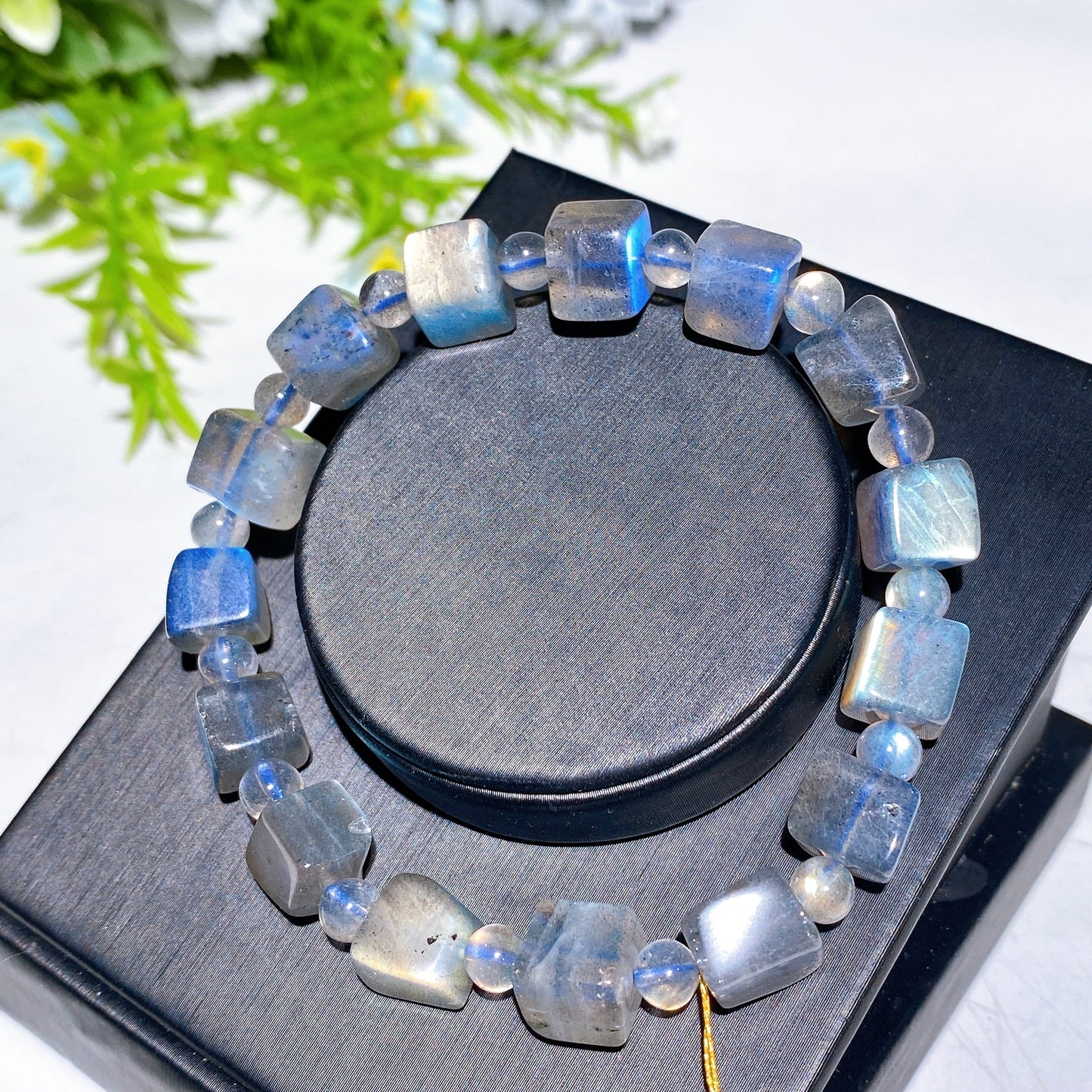 8mm Labradorie Cube Bracelet Crystal Healing Bulk Wholesale