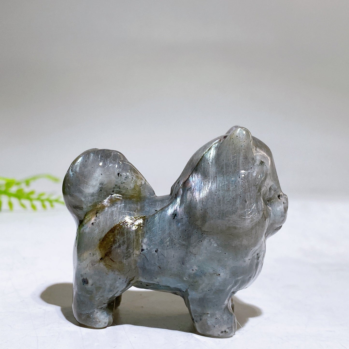 2.2" Naturla Crystal Pomeranian Dog Carving Wholesale