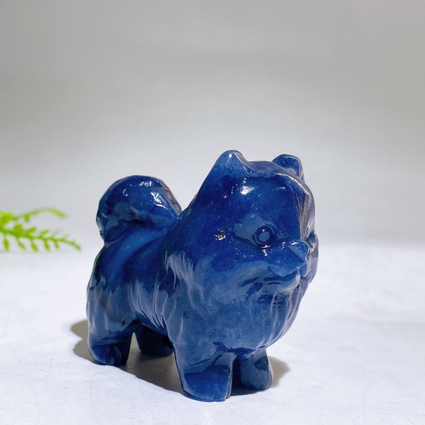 2.2" Naturla Crystal Pomeranian Dog Carving Wholesale