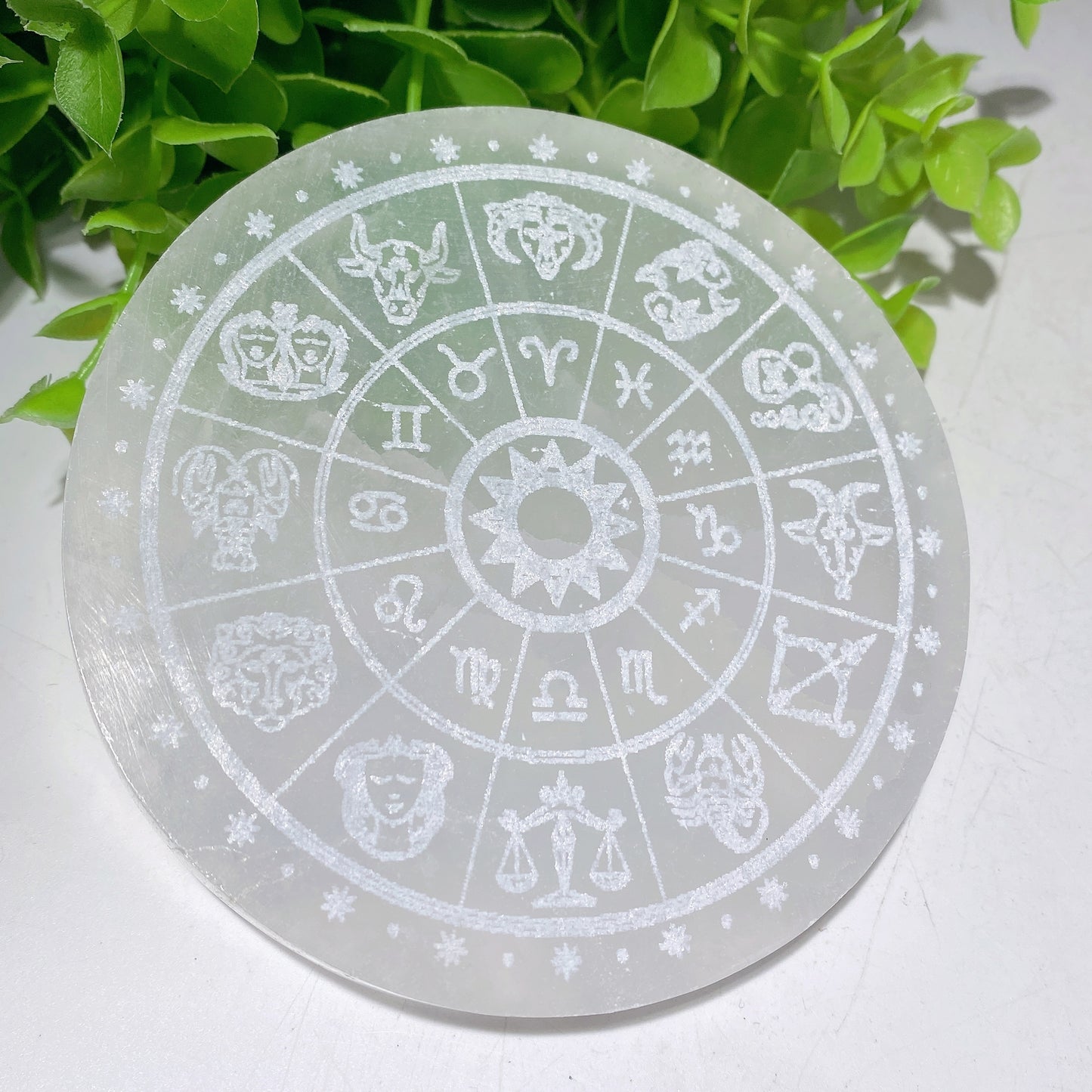 4" Selenite Plate with Printing Best Crystal Wholesalers