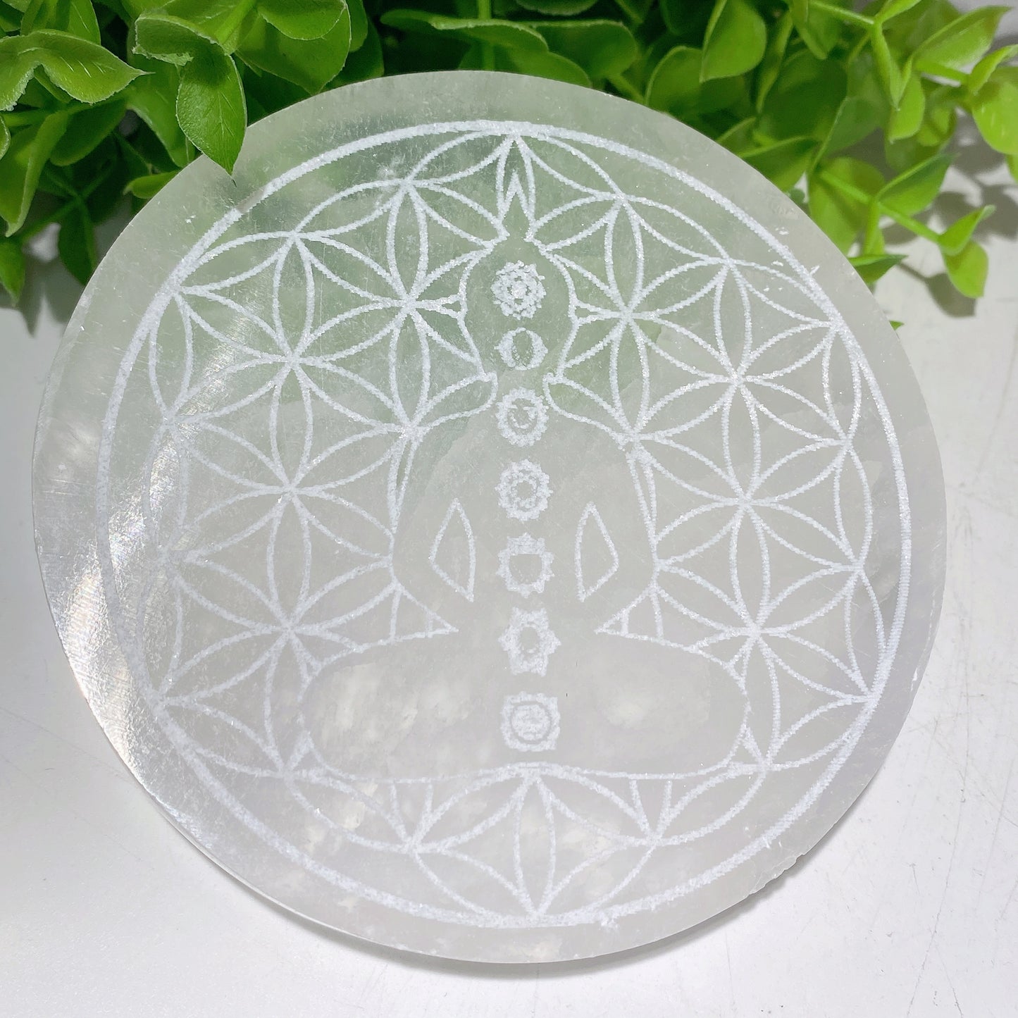 4" Selenite Plate with Printing Best Crystal Wholesalers