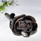 Silver Obsidian Skull Flower Carving with Stand Crystal Healing Bulk Wholesale