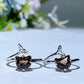 Cooper Silver Plated Smoky Quartz Cat Head Ring Crystal Healing Bulk Wholesale