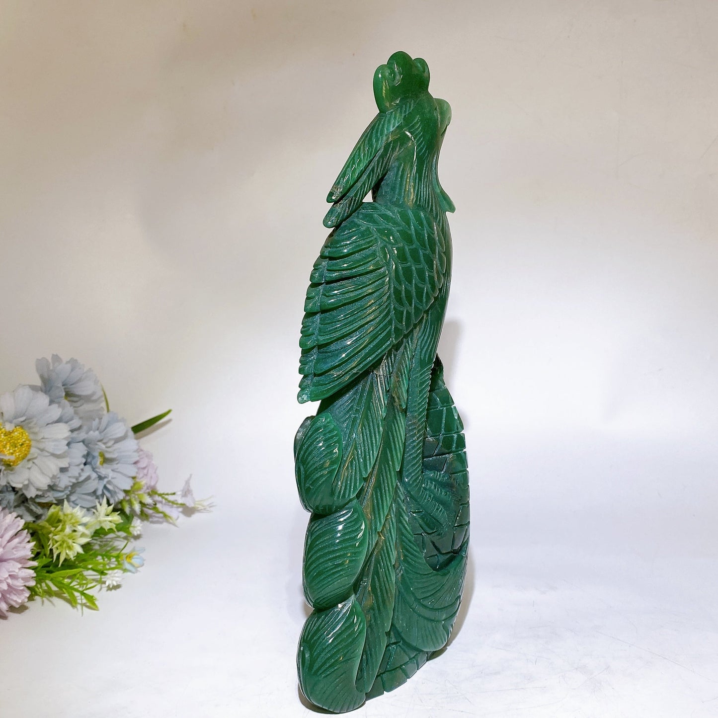 30cm Large Unique Green Aventurine Parrot Carving Crystal Healing Bulk Wholesale